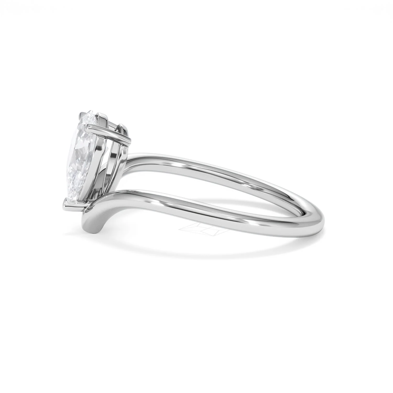 Vela 1.00ct Pear Cut Lab Diamond Solitaire Engagement Ring in Platinum - Image 70