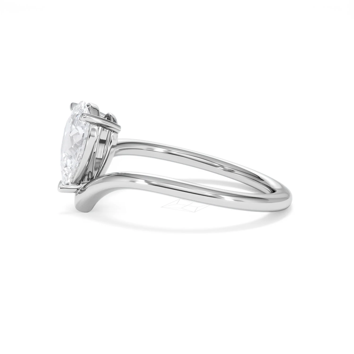 Vela 1.00ct Pear Cut Lab Diamond Solitaire Engagement Ring in Platinum - Image 71
