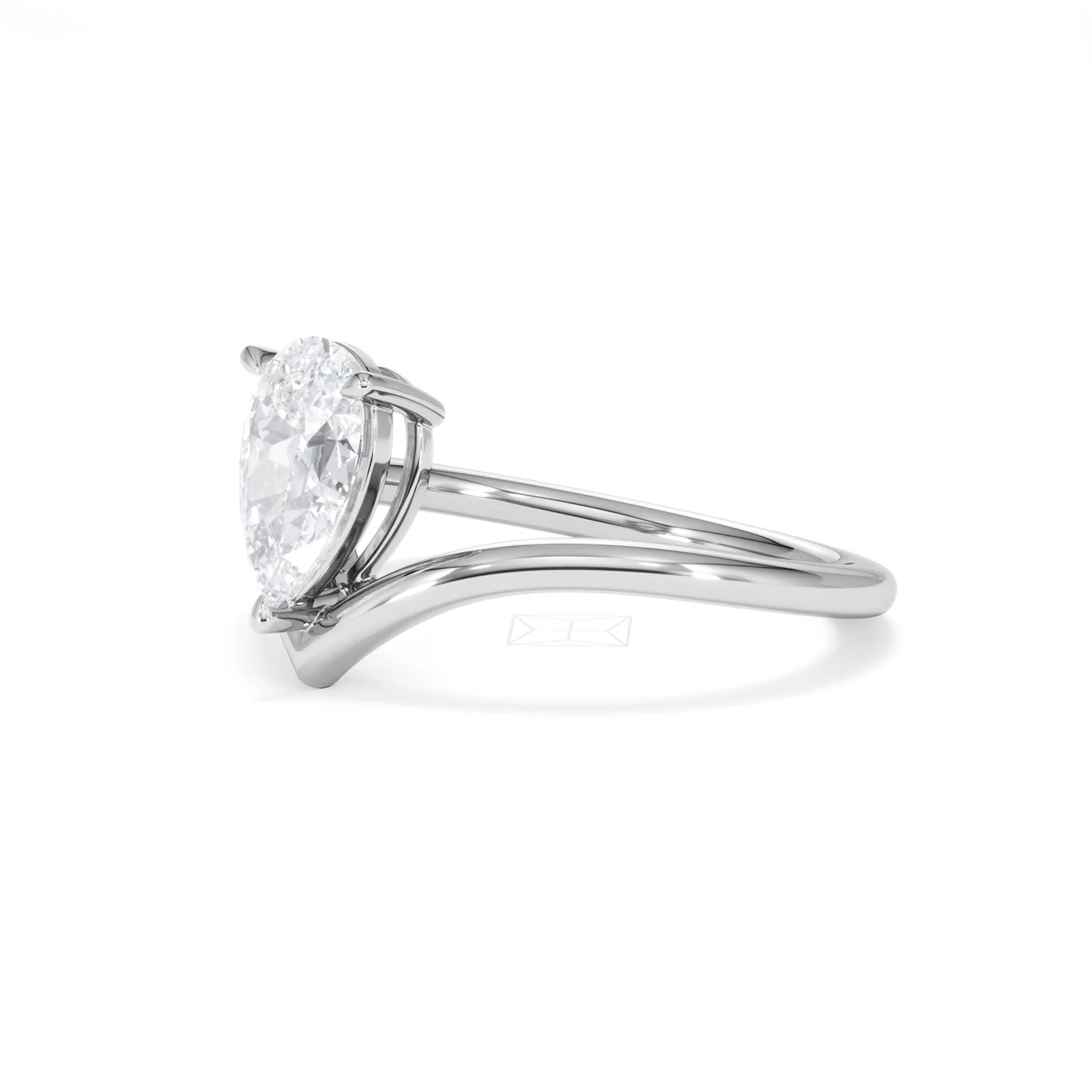 Vela 1.00ct Pear Cut Lab Diamond Solitaire Engagement Ring in Platinum - Image 77