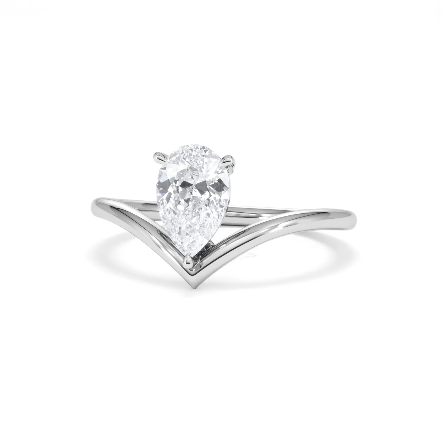 Vela 1.00ct Pear Cut Lab Diamond Solitaire Engagement Ring in Platinum - Image 85