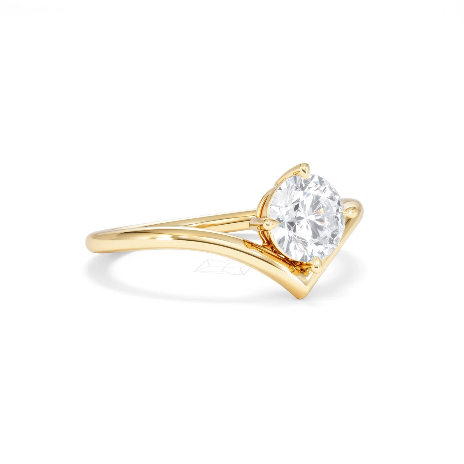 Vela 1.00ct Round Cut Lab Diamond Solitaire Engagement Ring in 18K Yellow Gold - Image 15