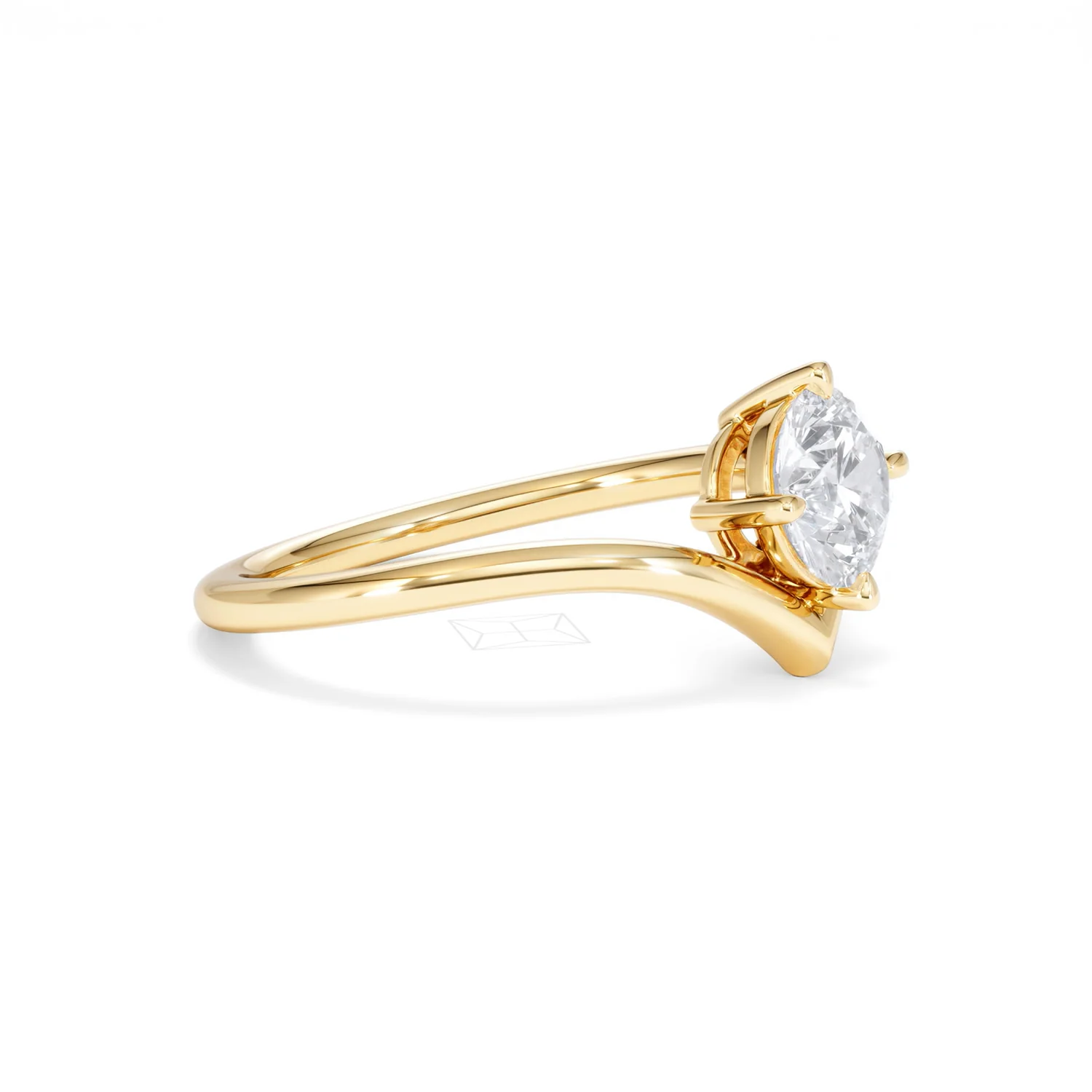 Vela 1.00ct Round Cut Lab Diamond Solitaire Engagement Ring in 18K Yellow Gold - Image 21