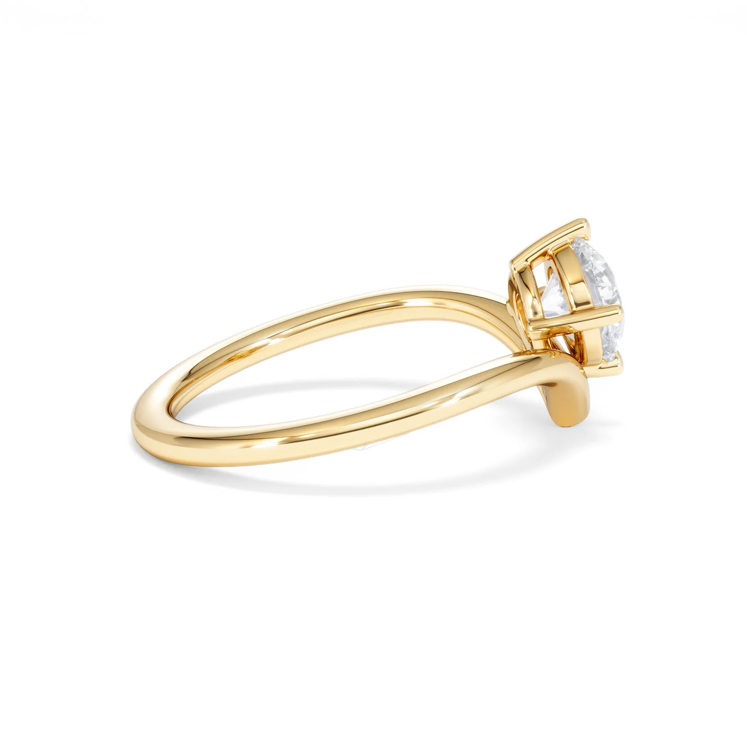 Vela 1.00ct Round Cut Lab Diamond Solitaire Engagement Ring in 18K Yellow Gold - Image 30
