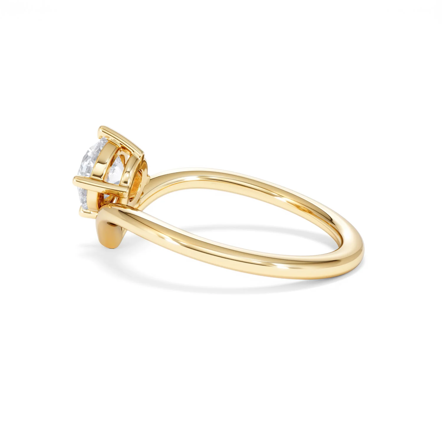 Vela 1.00ct Round Cut Lab Diamond Solitaire Engagement Ring in 18K Yellow Gold - Image 64