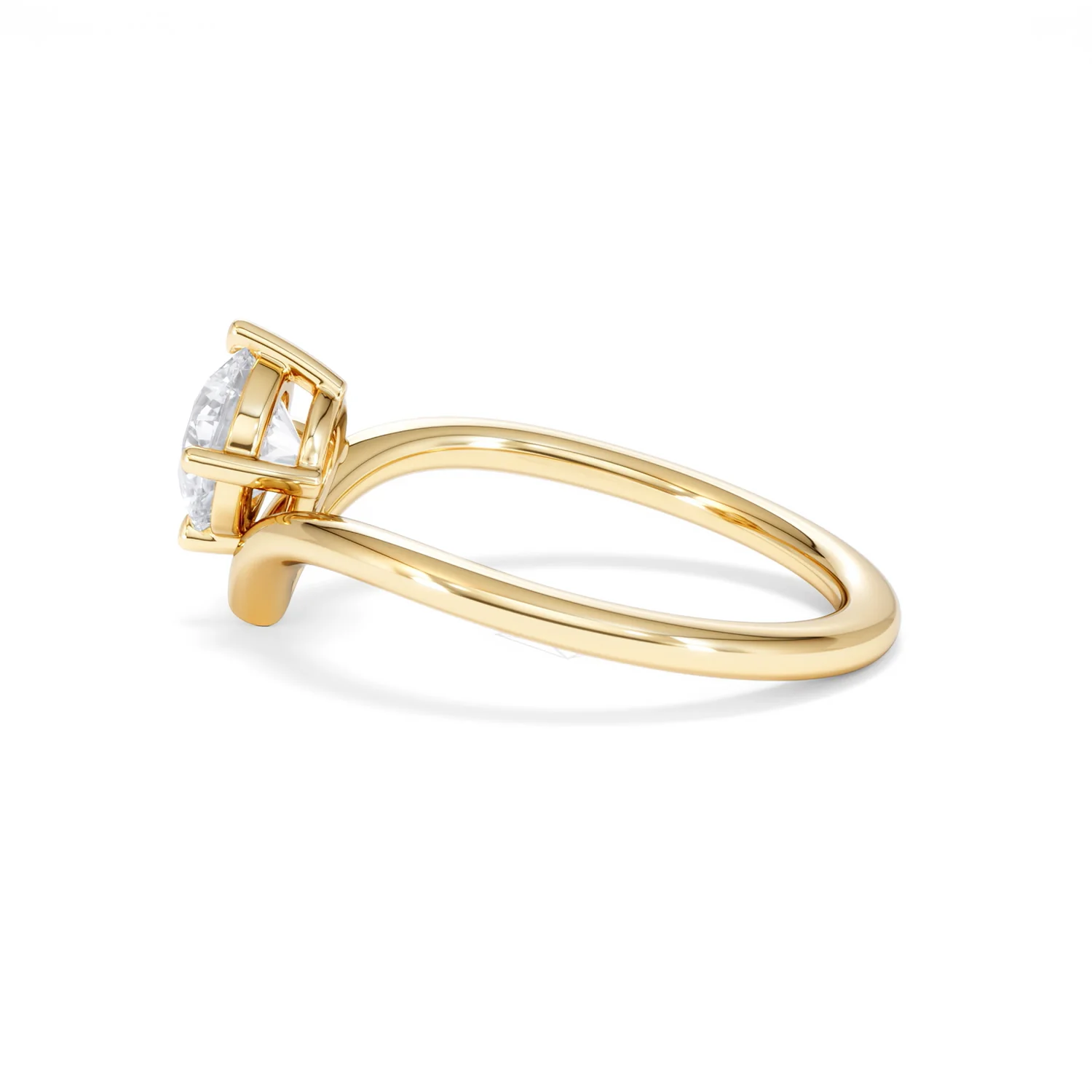 Vela 1.00ct Round Cut Lab Diamond Solitaire Engagement Ring in 18K Yellow Gold - Image 66
