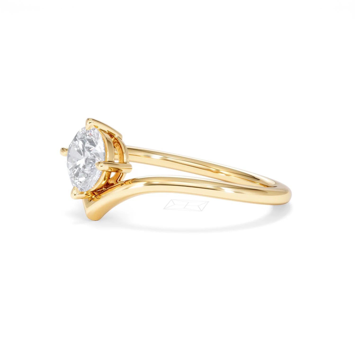 Vela 1.00ct Round Cut Lab Diamond Solitaire Engagement Ring in 18K Yellow Gold - Image 75