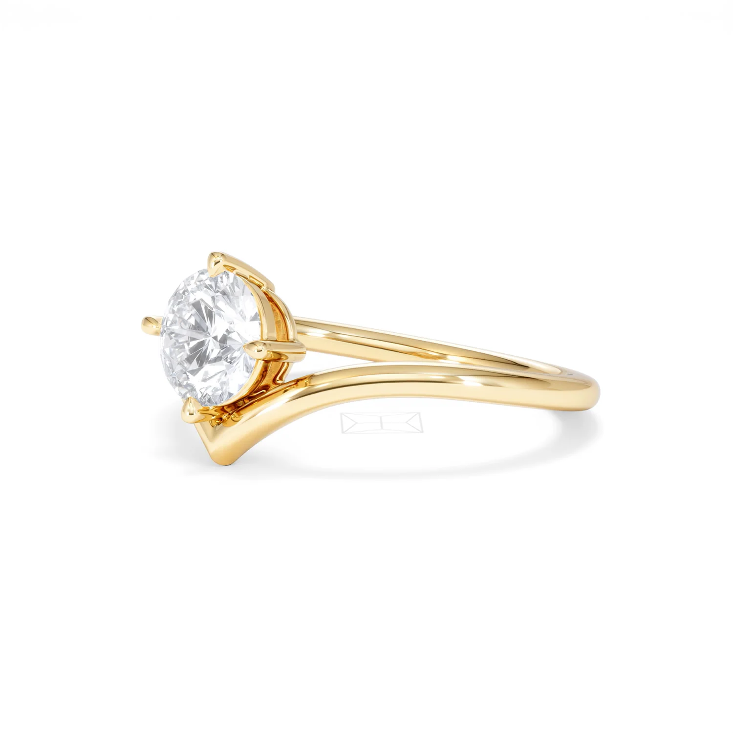 Vela 1.00ct Round Cut Lab Diamond Solitaire Engagement Ring in 18K Yellow Gold - Image 78