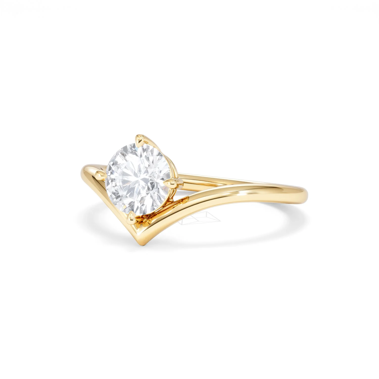 Vela 1.00ct Round Cut Lab Diamond Solitaire Engagement Ring in 18K Yellow Gold - Image 82