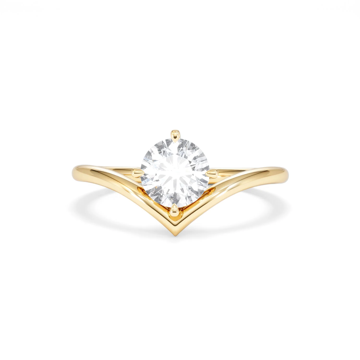 Vela 1.00ct Round Cut Lab Diamond Solitaire Engagement Ring in 18K Yellow Gold - Image 87