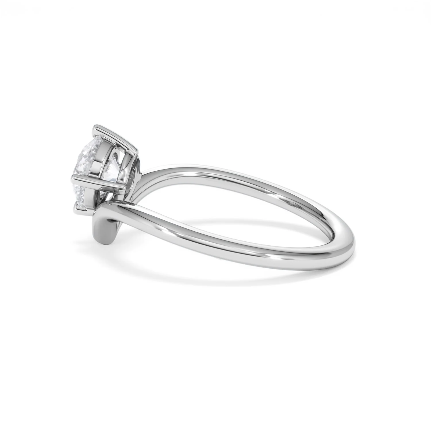 Vela 1.00ct Round Cut Lab Diamond Solitaire Engagement Ring in Platinum - Image 64