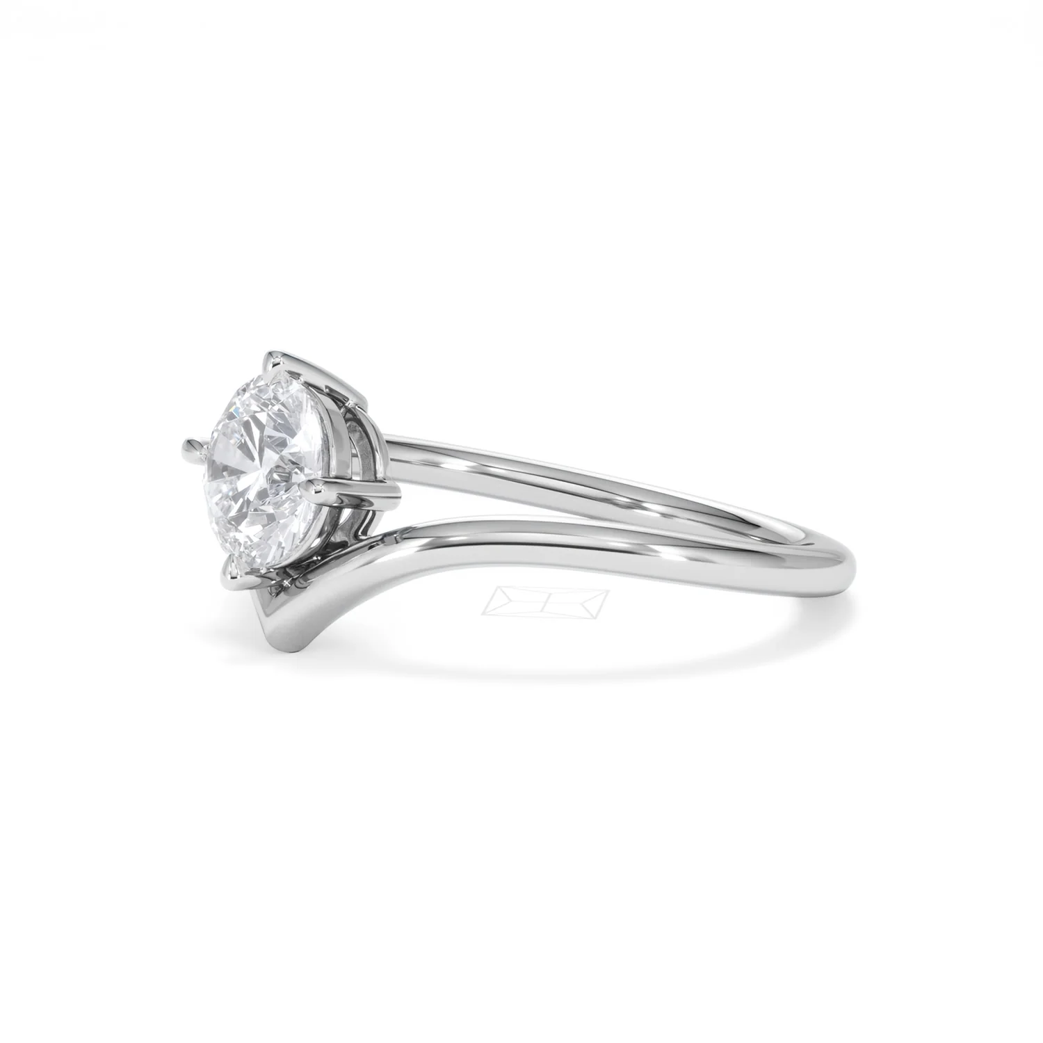 Vela 1.00ct Round Cut Lab Diamond Solitaire Engagement Ring in Platinum - Image 75