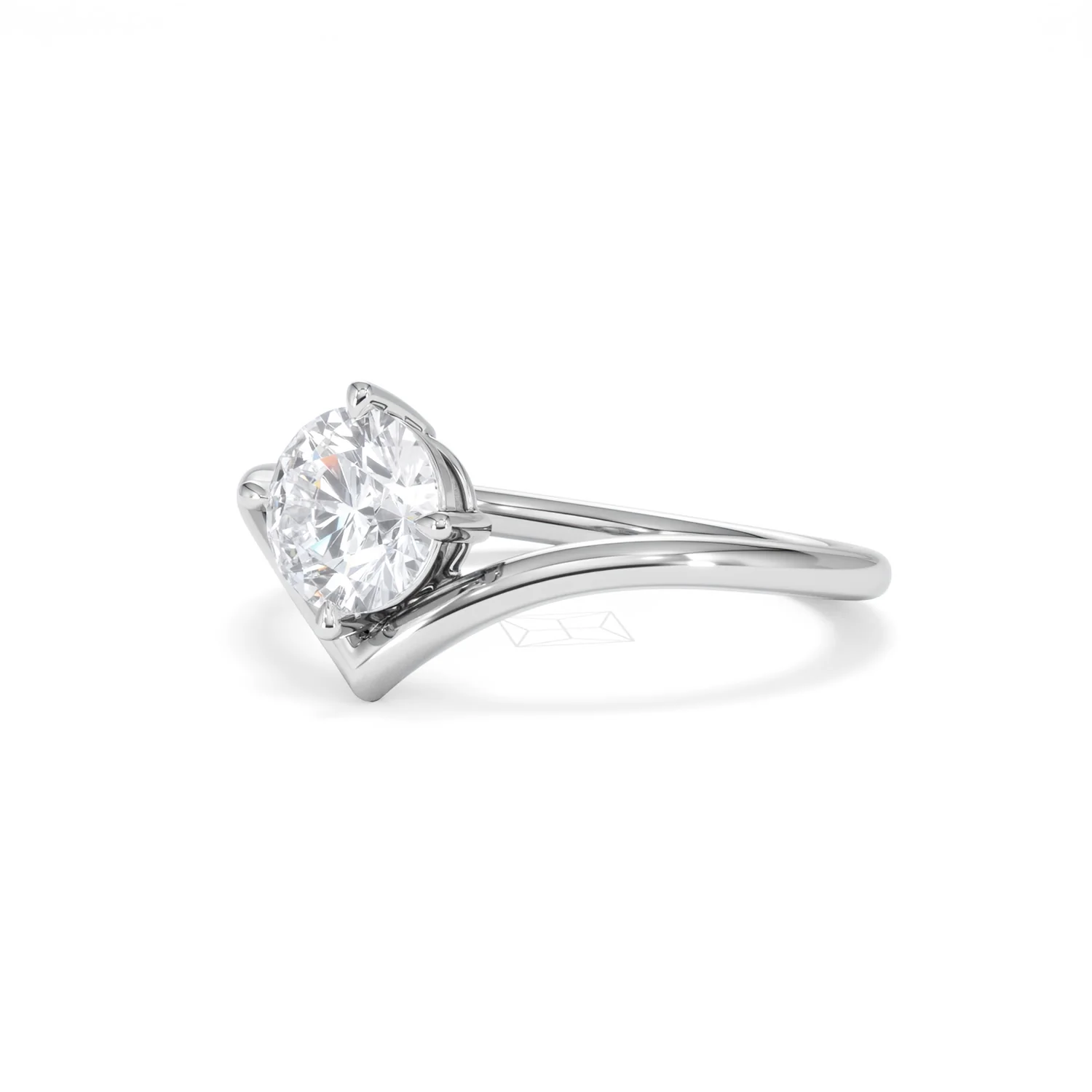 Vela 1.00ct Round Cut Lab Diamond Solitaire Engagement Ring in Platinum - Image 79