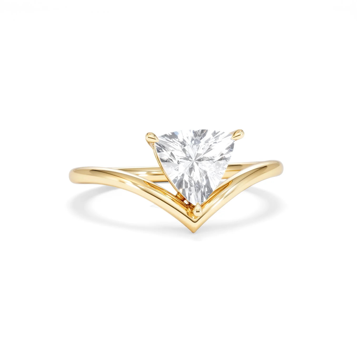 Vela 1.00ct Trillion Cut Lab Diamond Solitaire Engagement Ring in 18K Yellow Gold - Image 10