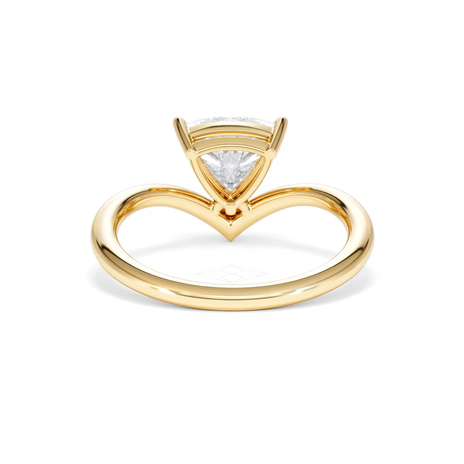 Vela 1.00ct Trillion Cut Lab Diamond Solitaire Engagement Ring in 18K Yellow Gold - Image 48