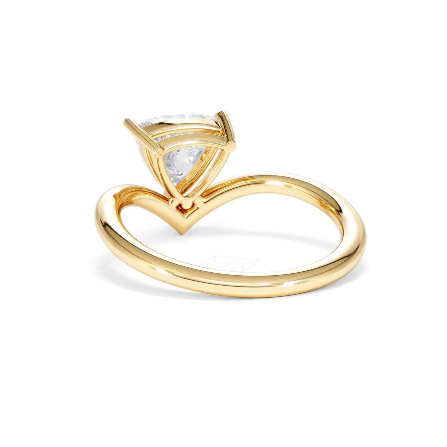 Vela 1.00ct Trillion Cut Lab Diamond Solitaire Engagement Ring in 18K Yellow Gold - Image 53