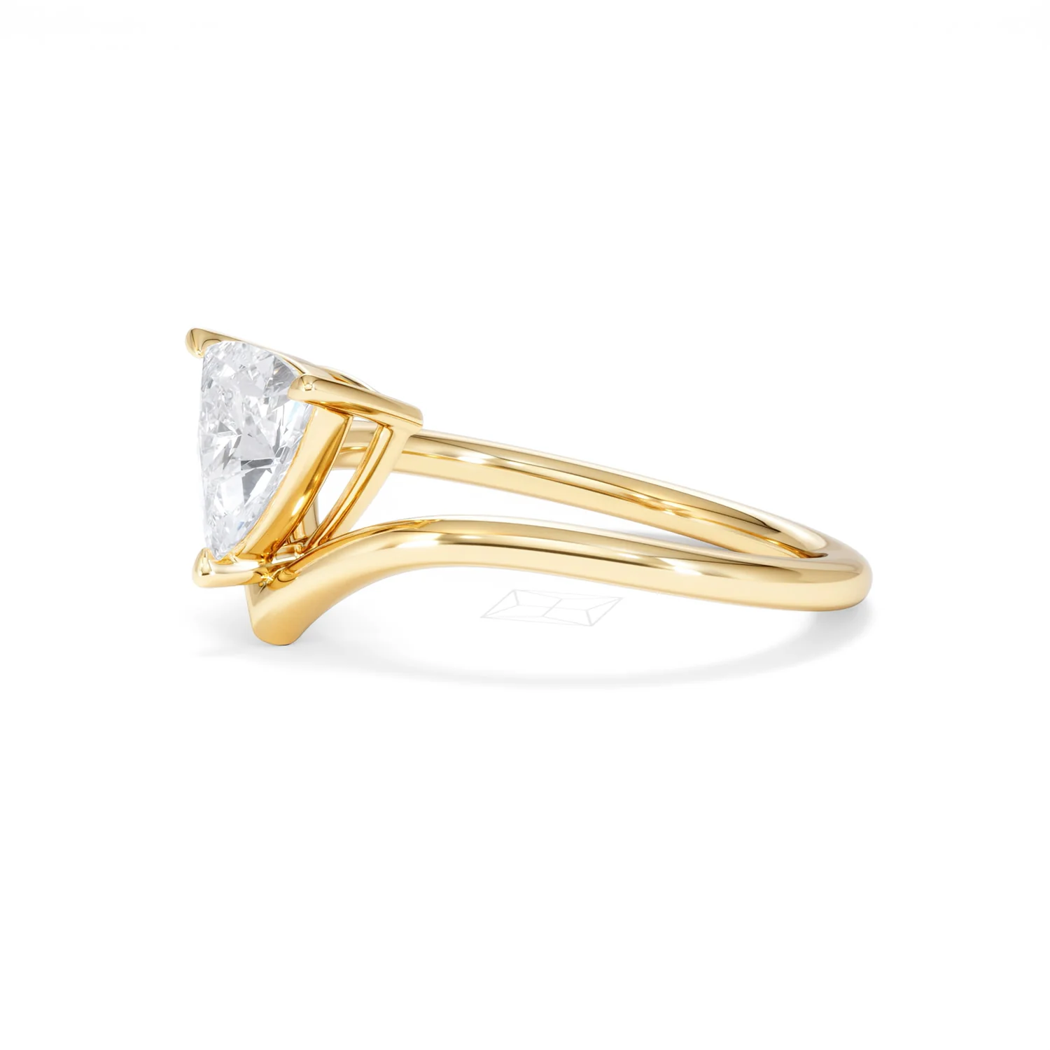 Vela 1.00ct Trillion Cut Lab Diamond Solitaire Engagement Ring in 18K Yellow Gold - Image 74