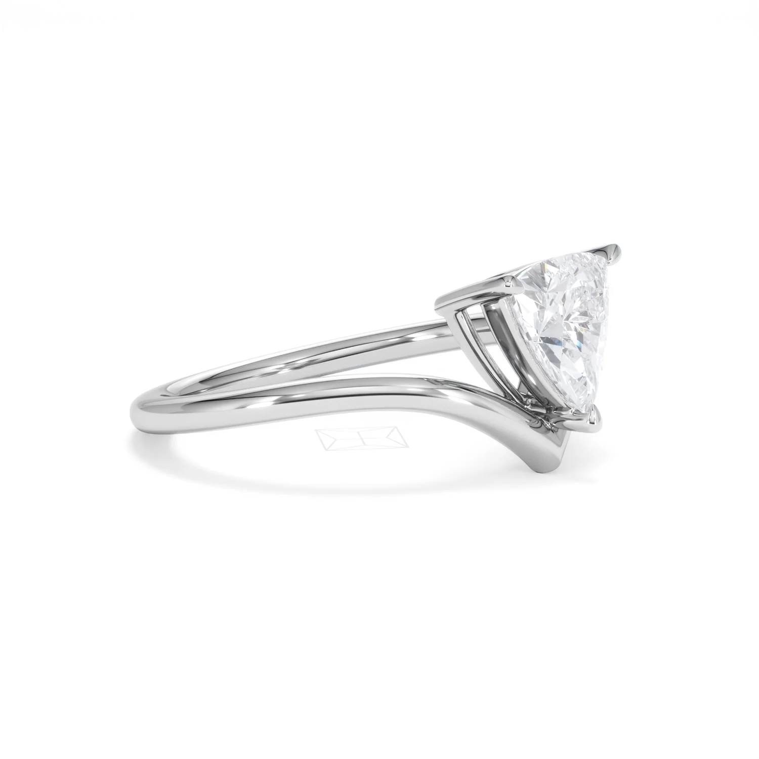 Vela 1.00ct Trillion Cut Lab Diamond Solitaire Engagement Ring in Platinum - Image 19