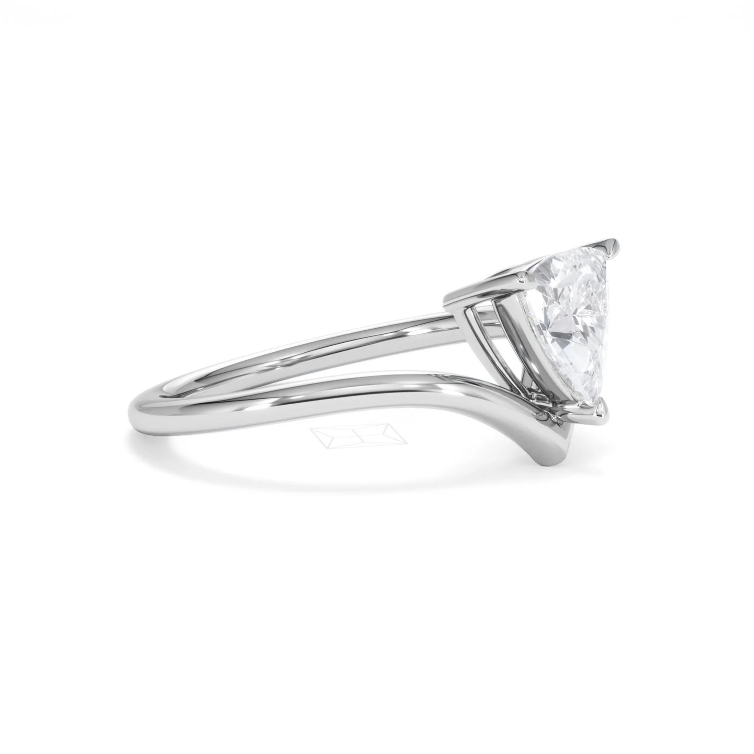 Vela 1.00ct Trillion Cut Lab Diamond Solitaire Engagement Ring in Platinum - Image 20