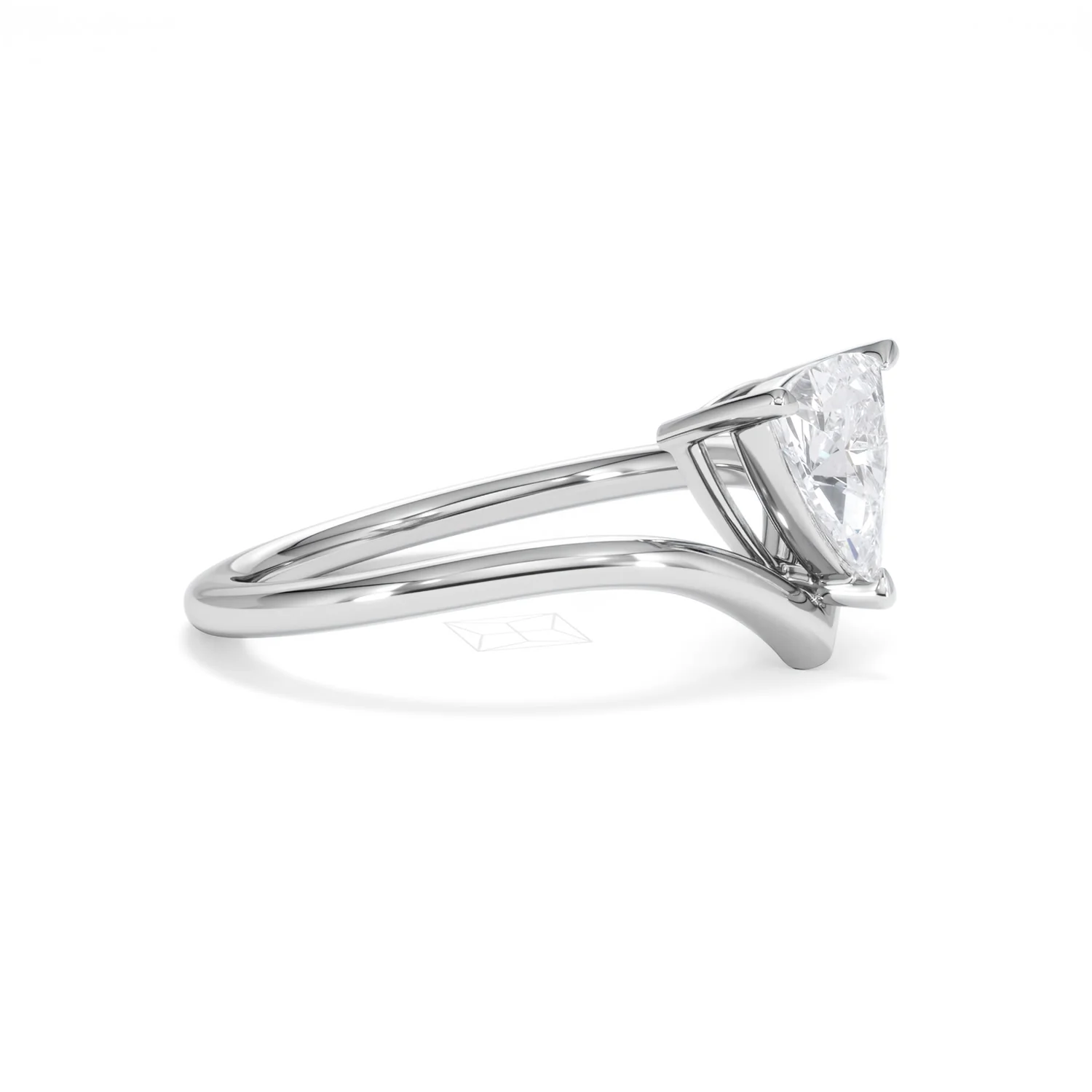 Vela 1.00ct Trillion Cut Lab Diamond Solitaire Engagement Ring in Platinum - Image 21