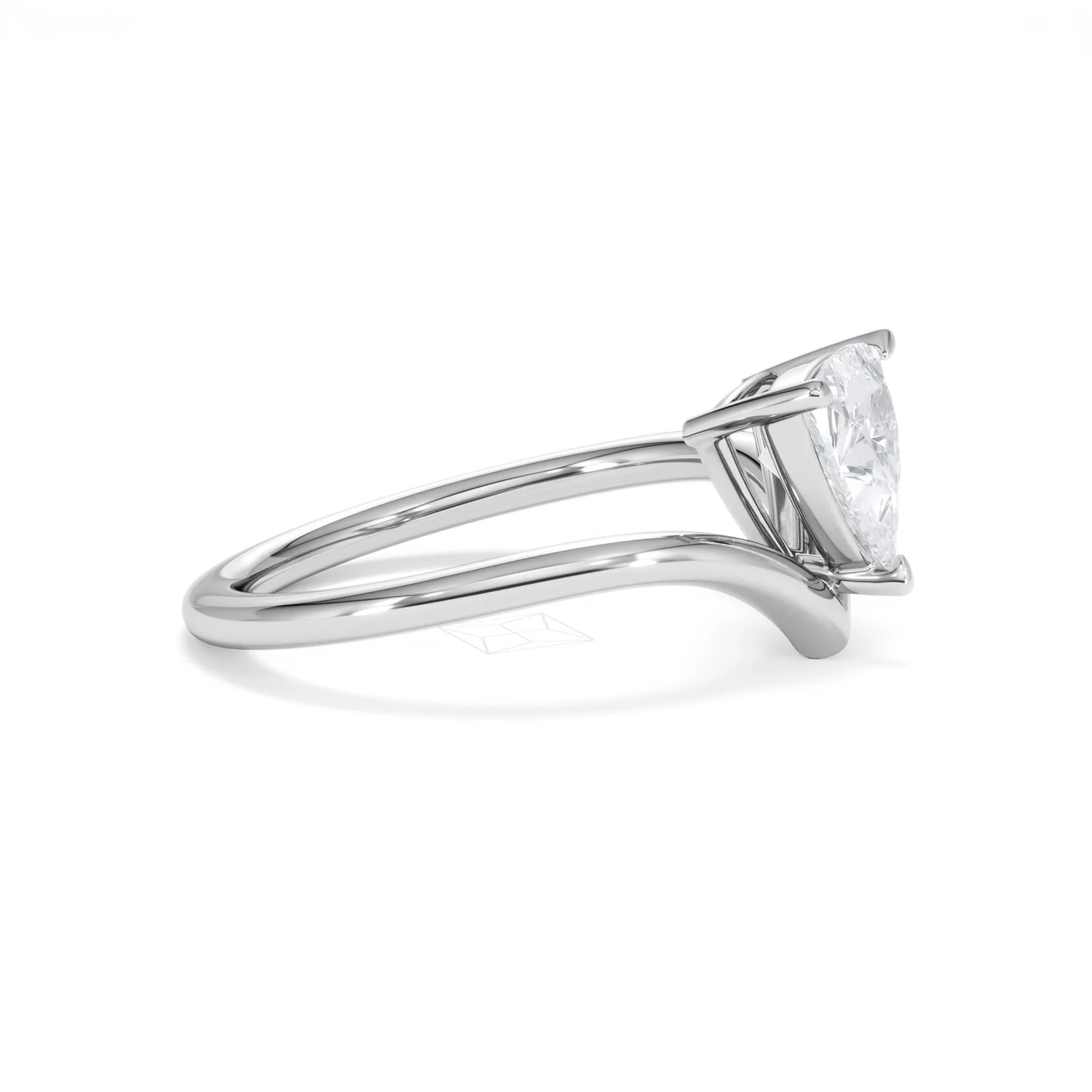 Vela 1.00ct Trillion Cut Lab Diamond Solitaire Engagement Ring in Platinum - Image 23