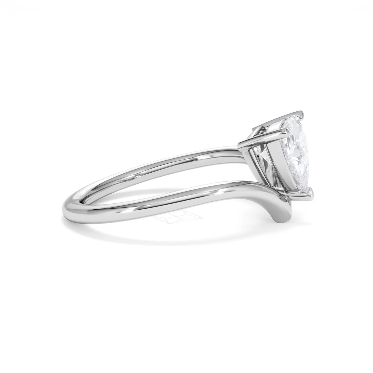 Vela 1.00ct Trillion Cut Lab Diamond Solitaire Engagement Ring in Platinum - Image 24