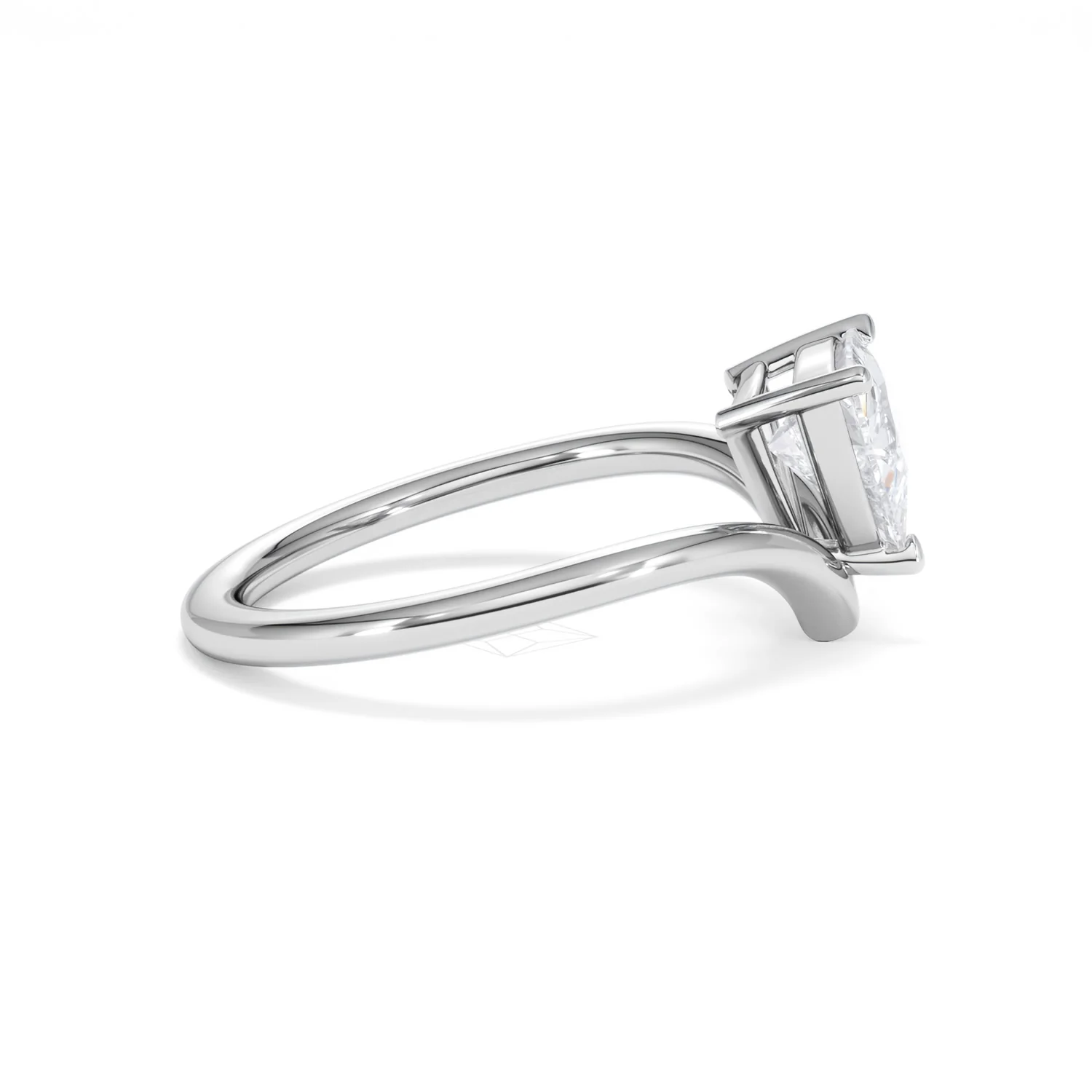 Vela 1.00ct Trillion Cut Lab Diamond Solitaire Engagement Ring in Platinum - Image 26