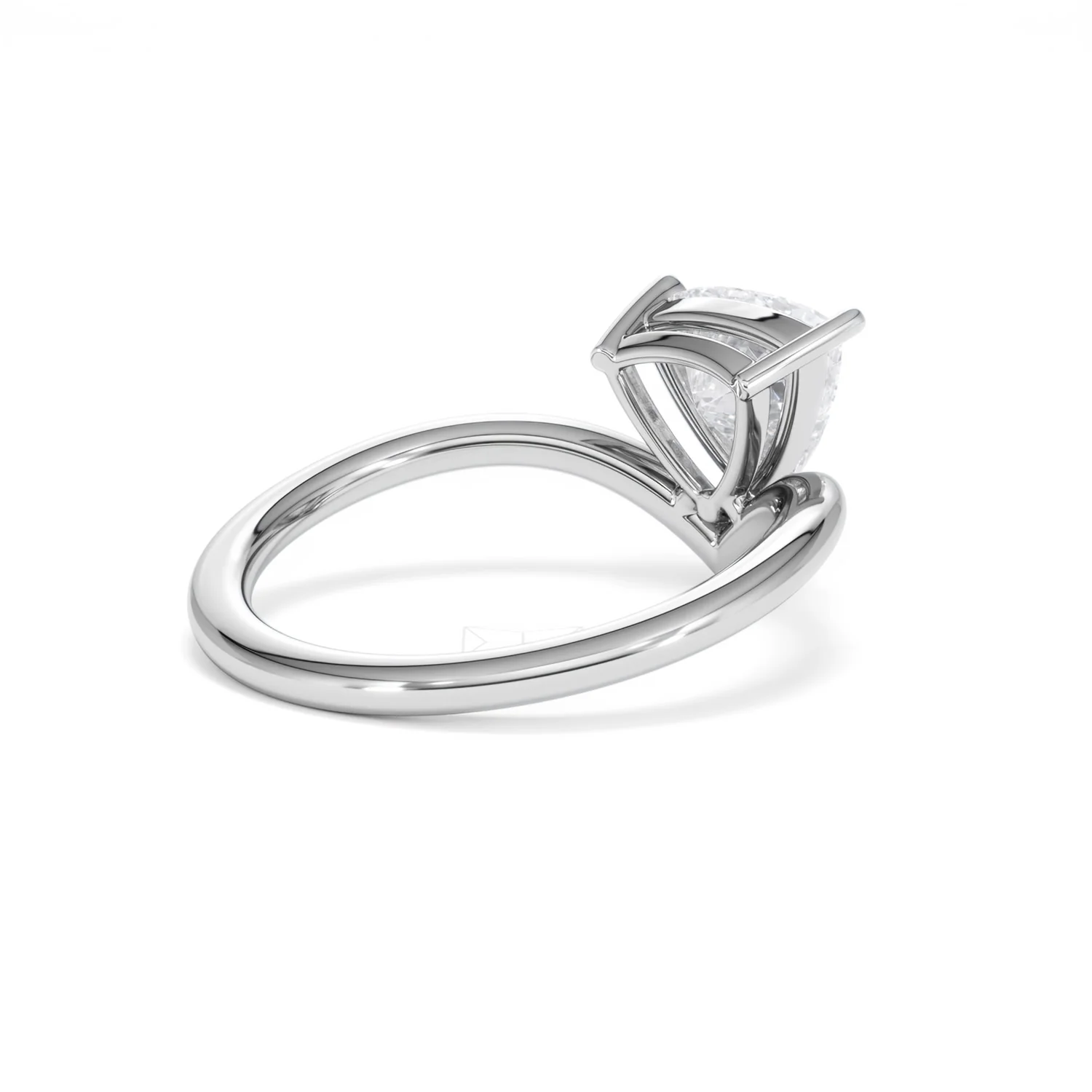 Vela 1.00ct Trillion Cut Lab Diamond Solitaire Engagement Ring in Platinum - Image 37