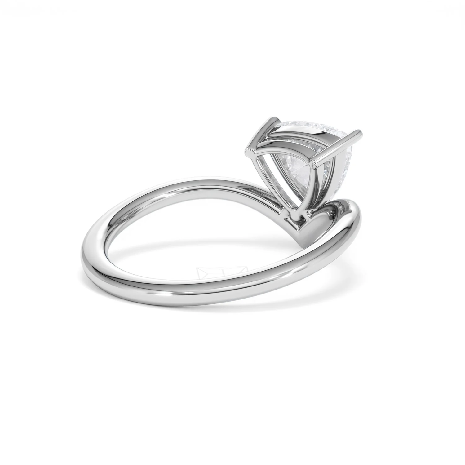 Vela 1.00ct Trillion Cut Lab Diamond Solitaire Engagement Ring in Platinum - Image 38