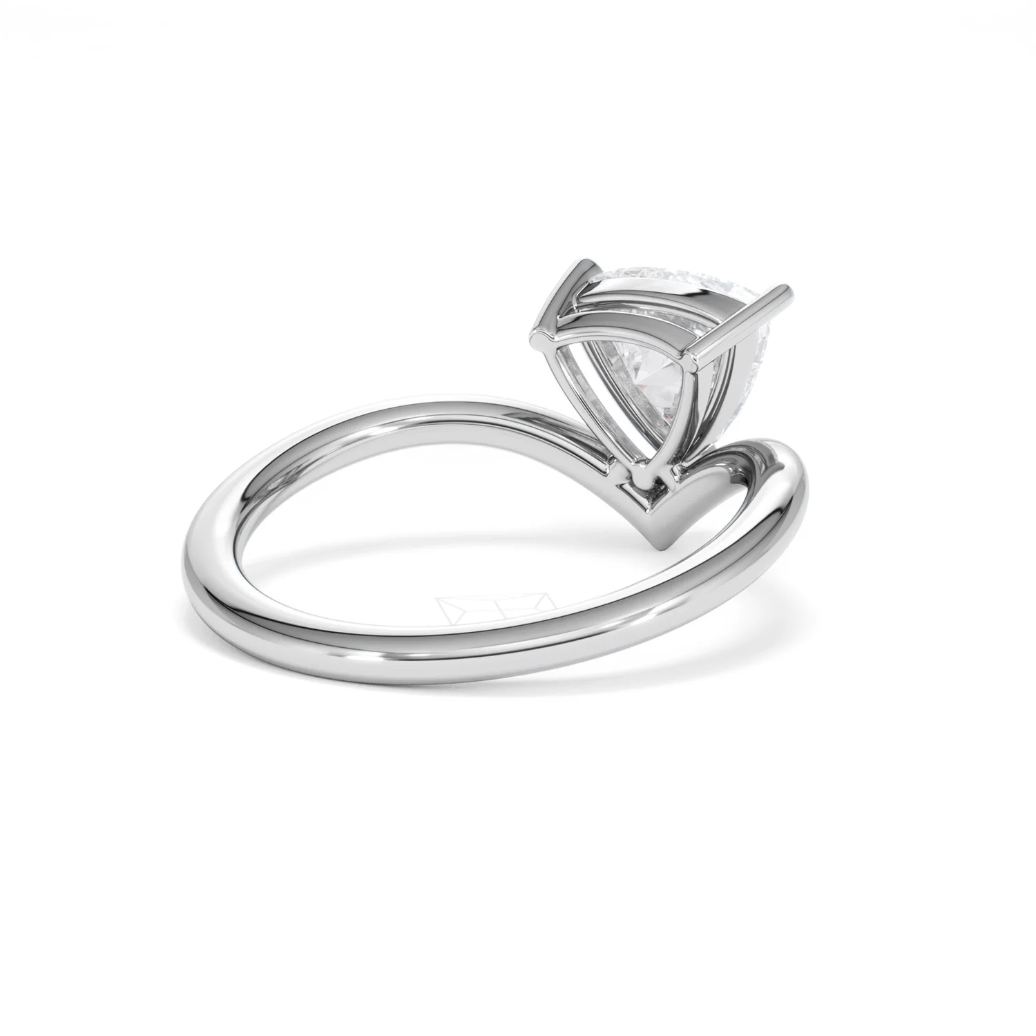 Vela 1.00ct Trillion Cut Lab Diamond Solitaire Engagement Ring in Platinum - Image 39