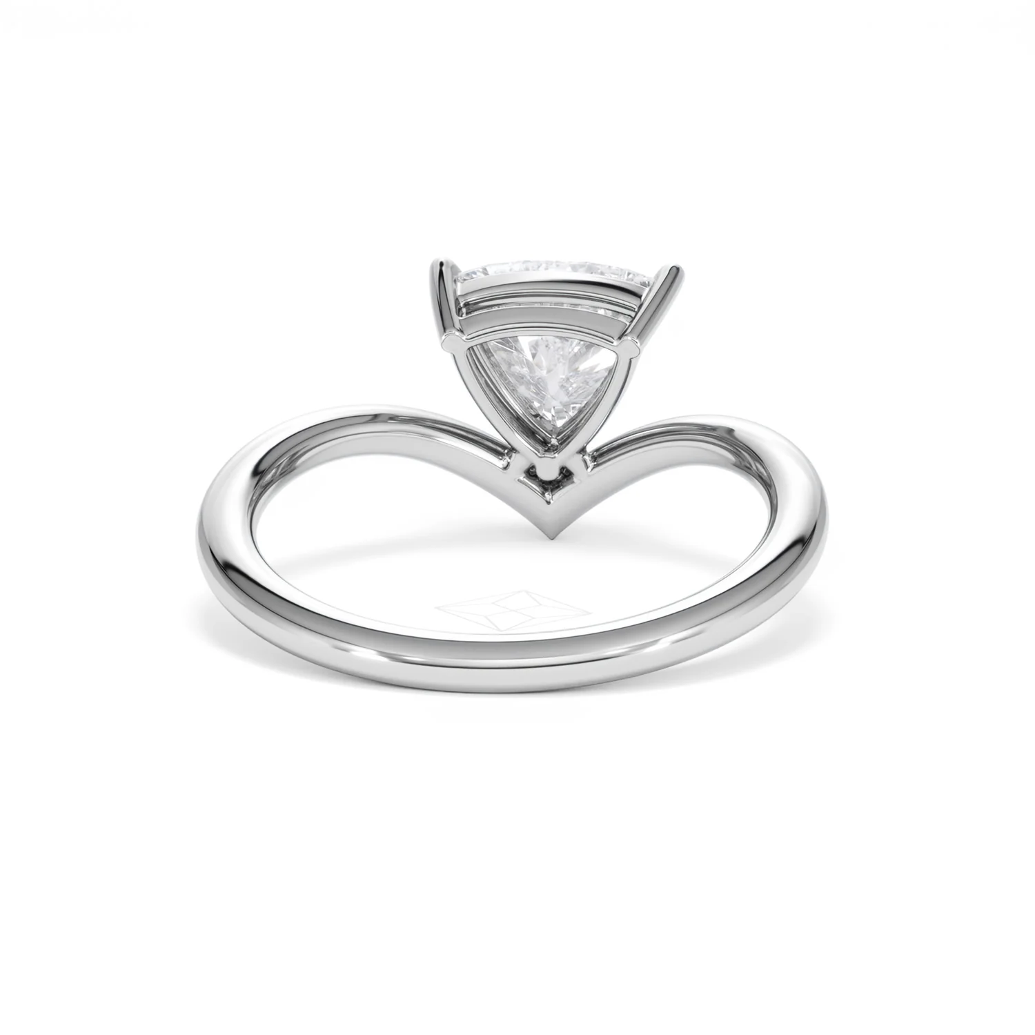 Vela 1.00ct Trillion Cut Lab Diamond Solitaire Engagement Ring in Platinum - Image 45
