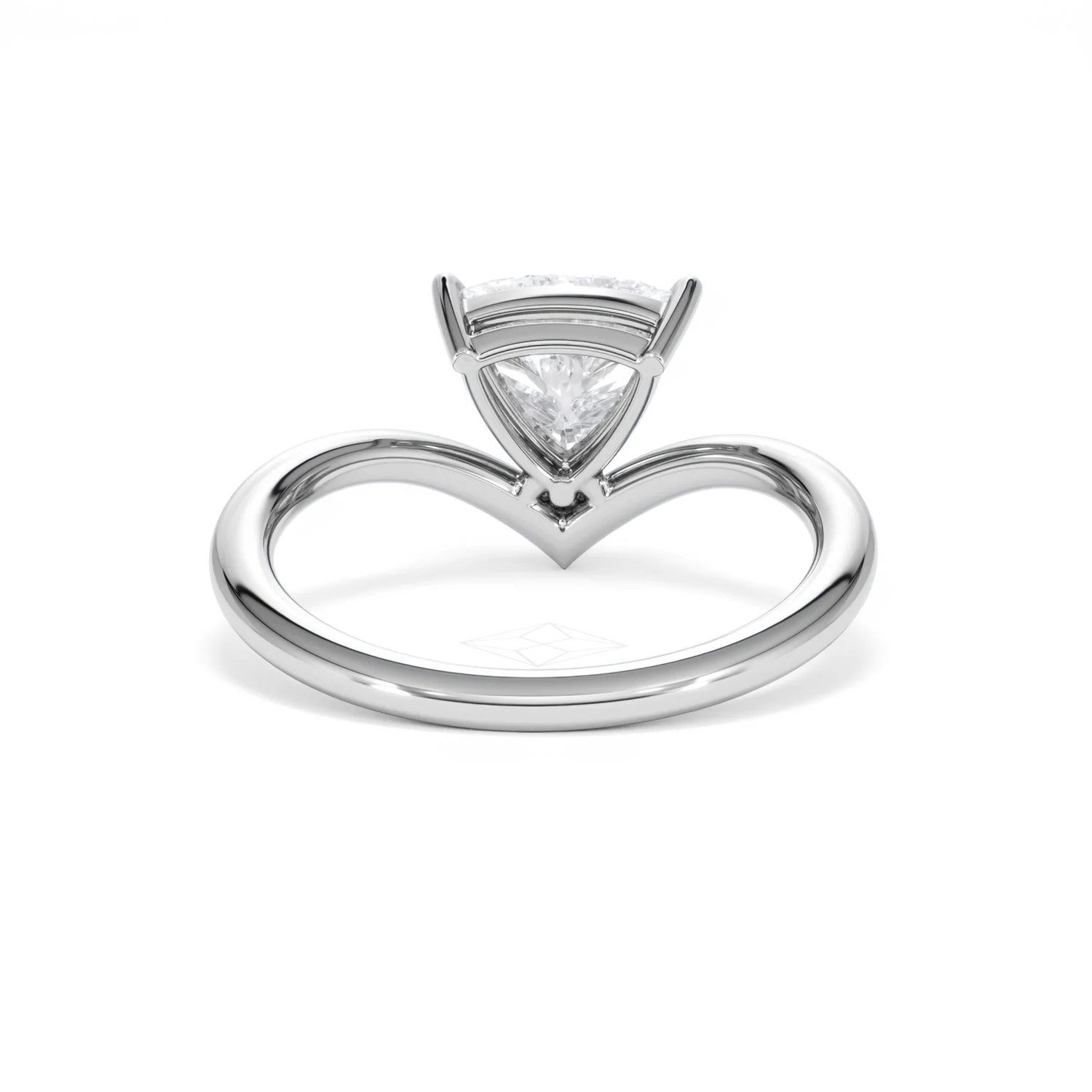 Vela 1.00ct Trillion Cut Lab Diamond Solitaire Engagement Ring in Platinum - Image 46