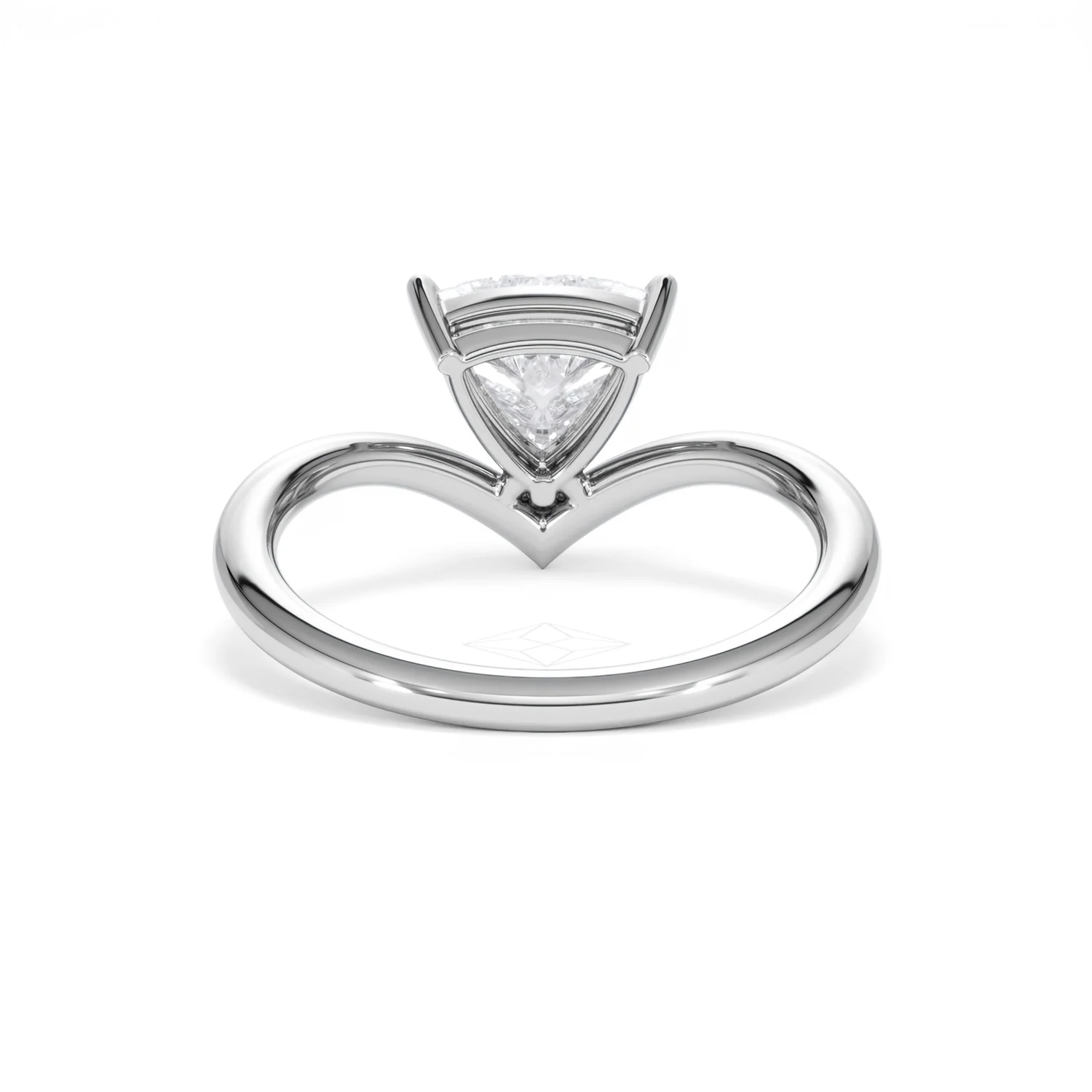 Vela 1.00ct Trillion Cut Lab Diamond Solitaire Engagement Ring in Platinum - Image 47