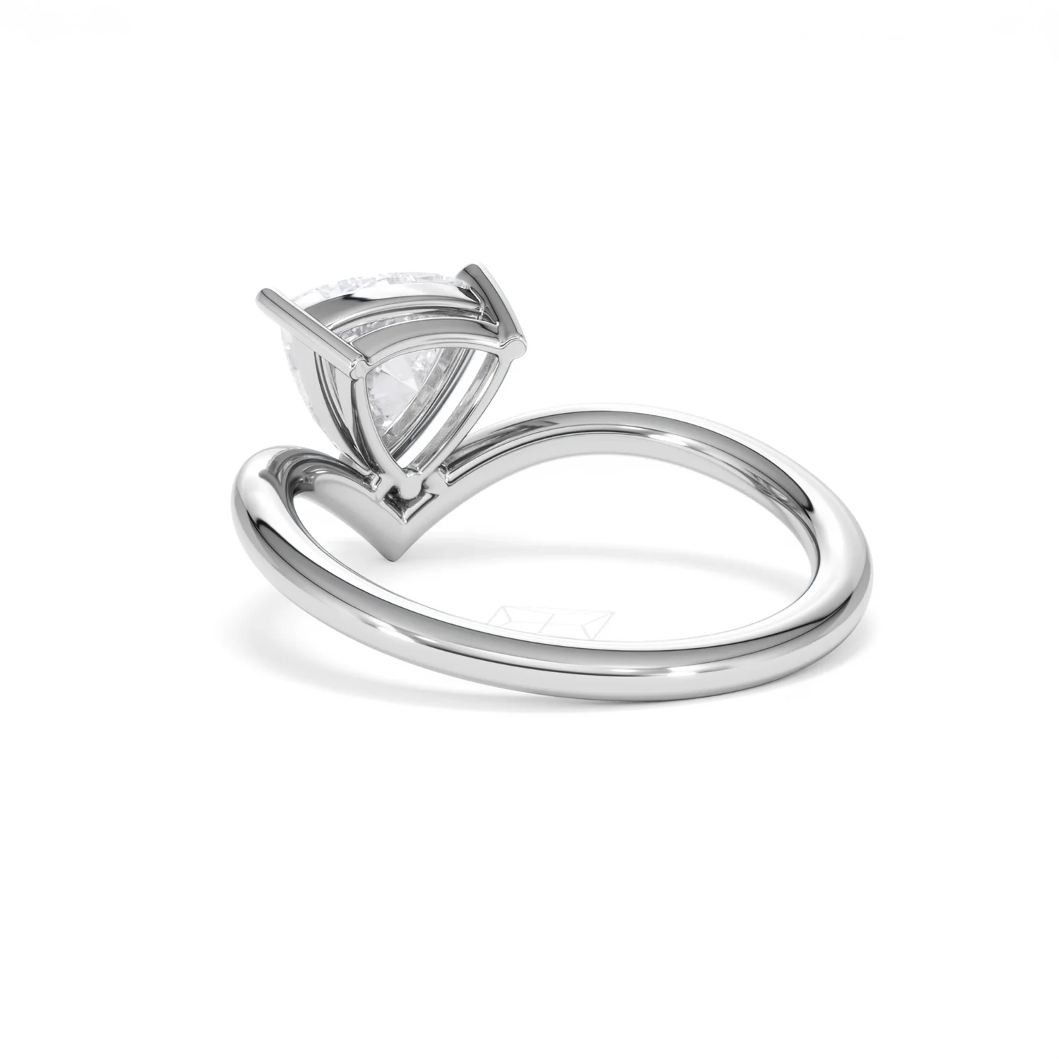 Vela 1.00ct Trillion Cut Lab Diamond Solitaire Engagement Ring in Platinum - Image 54