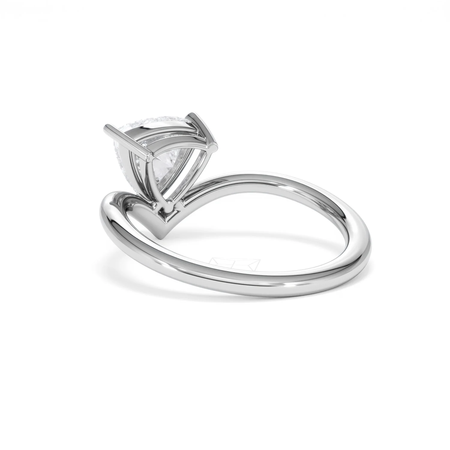 Vela 1.00ct Trillion Cut Lab Diamond Solitaire Engagement Ring in Platinum - Image 55