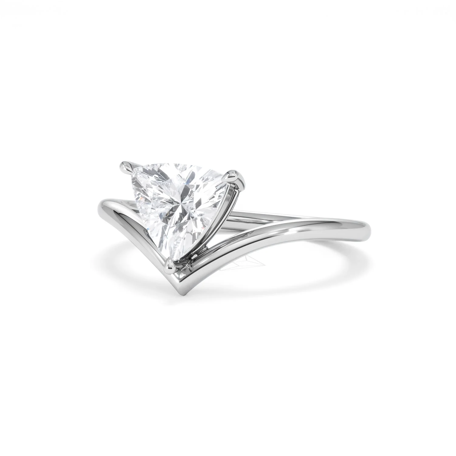 Vela 1.00ct Trillion Cut Lab Diamond Solitaire Engagement Ring in Platinum - Image 82