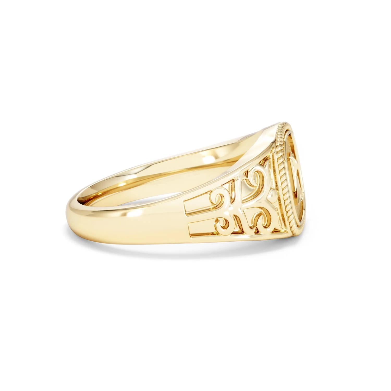 Virgo Zodiac 0.01ct Lab Diamond Signet Ring in 18K Gold Vermeil - Image 25