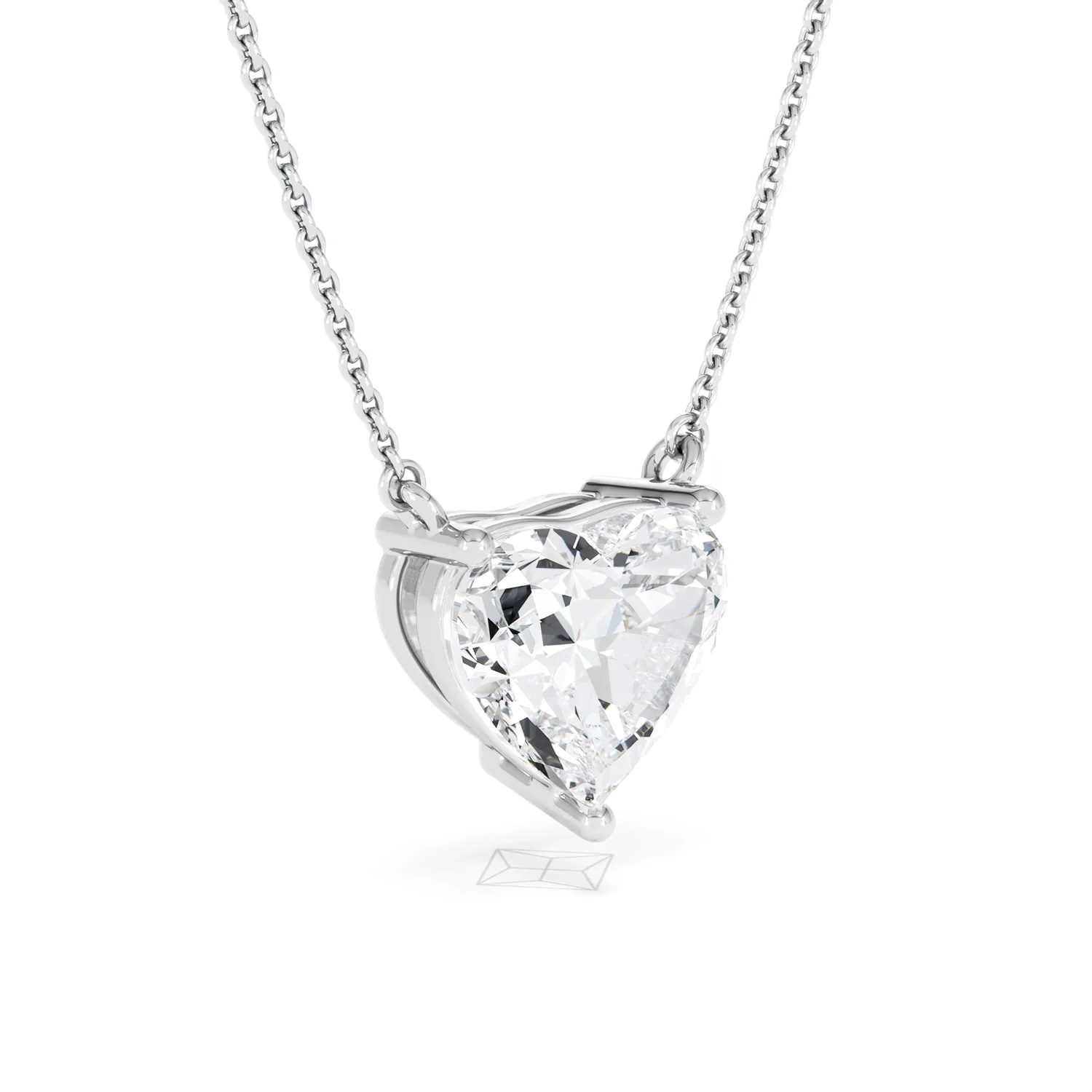 Wanderlust 3.00ct Floating Heart Cut Lab Diamond Necklaces in 9K White Gold - Image 17
