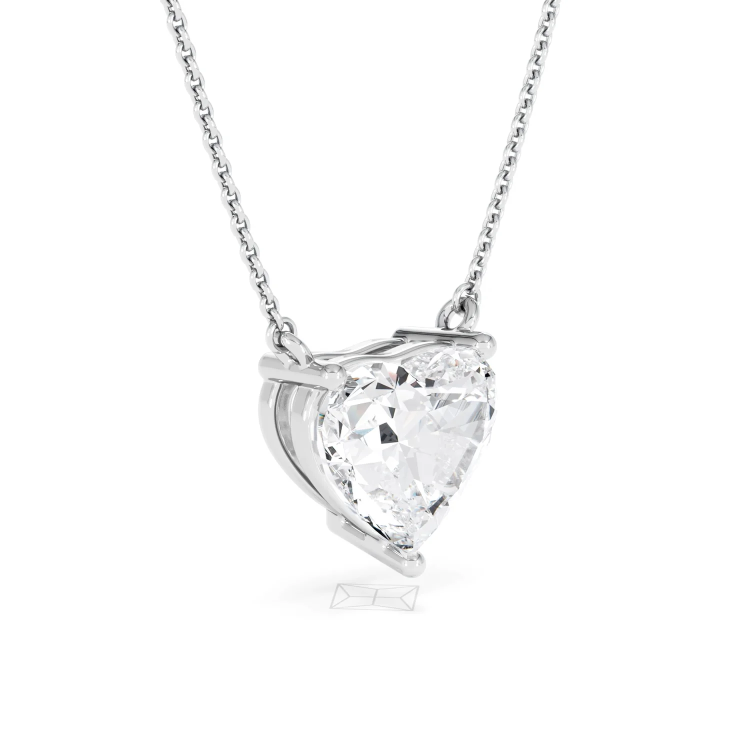 Wanderlust 3.00ct Floating Heart Cut Lab Diamond Necklaces in 9K White Gold - Image 18