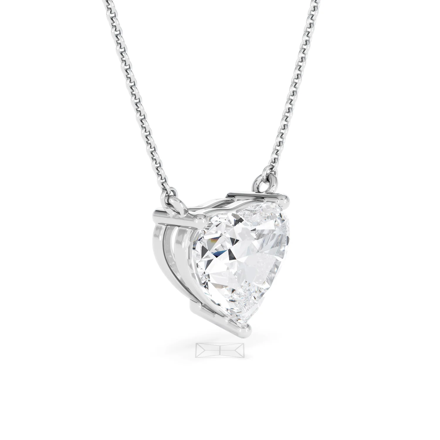 Wanderlust 3.00ct Floating Heart Cut Lab Diamond Necklaces in 9K White Gold - Image 19