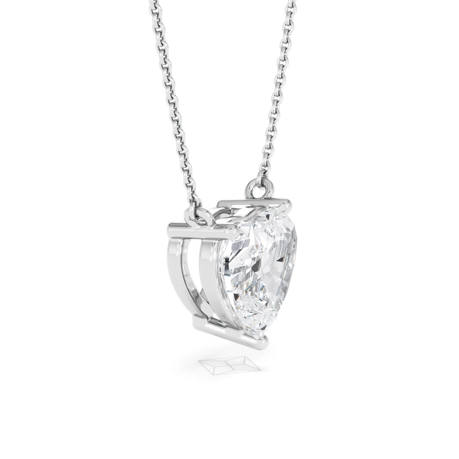 Wanderlust 3.00ct Floating Heart Cut Lab Diamond Necklaces in 9K White Gold - Image 23