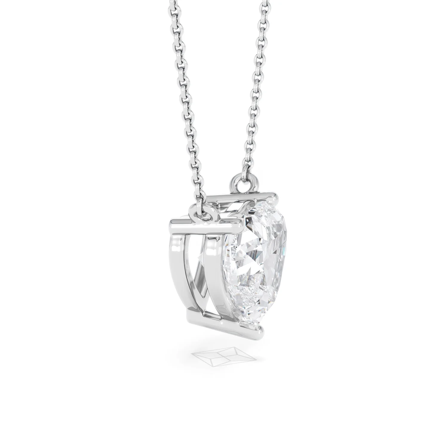 Wanderlust 3.00ct Floating Heart Cut Lab Diamond Necklaces in 9K White Gold - Image 25