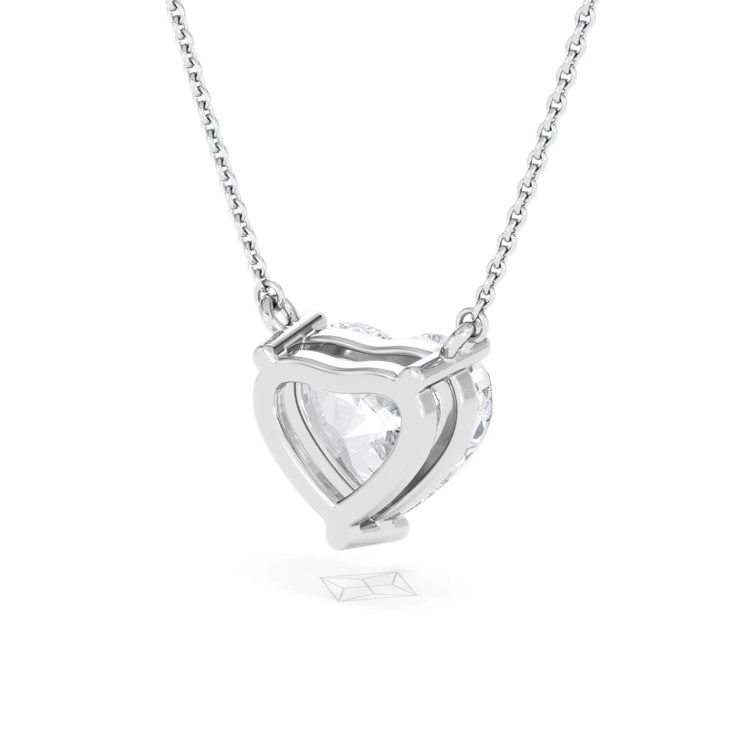 Wanderlust 3.00ct Floating Heart Cut Lab Diamond Necklaces in 9K White Gold - Image 42