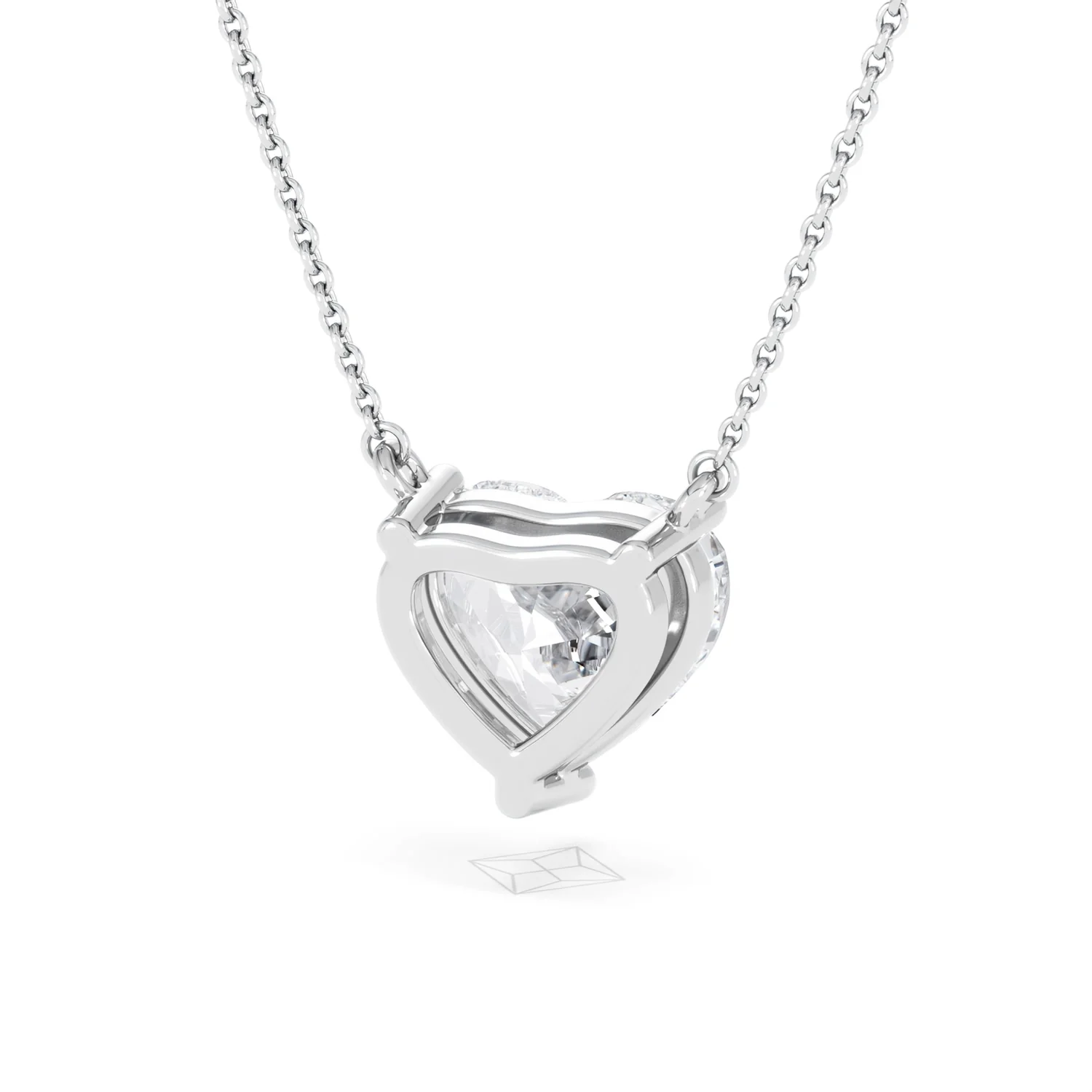 Wanderlust 3.00ct Floating Heart Cut Lab Diamond Necklaces in 9K White Gold - Image 44