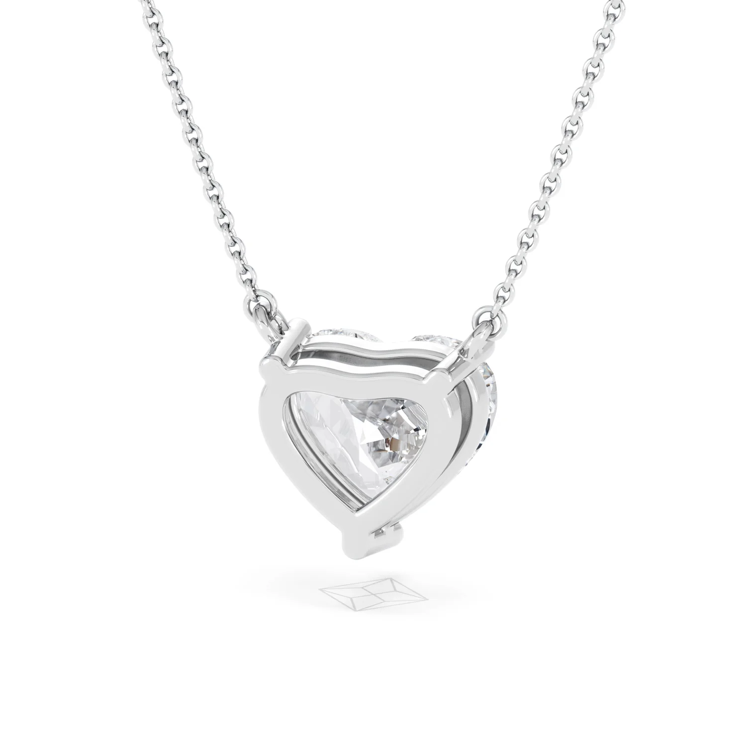 Wanderlust 3.00ct Floating Heart Cut Lab Diamond Necklaces in 9K White Gold - Image 45
