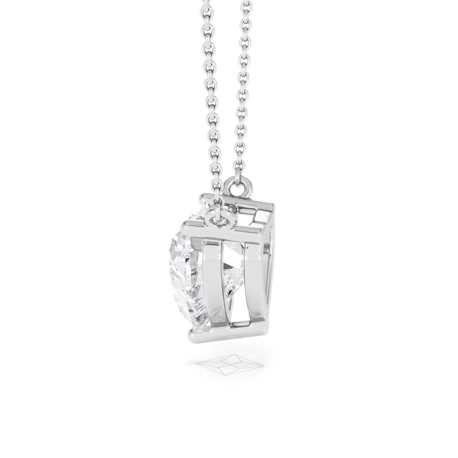 Wanderlust 3.00ct Floating Heart Cut Lab Diamond Necklaces in 9K White Gold - Image 67