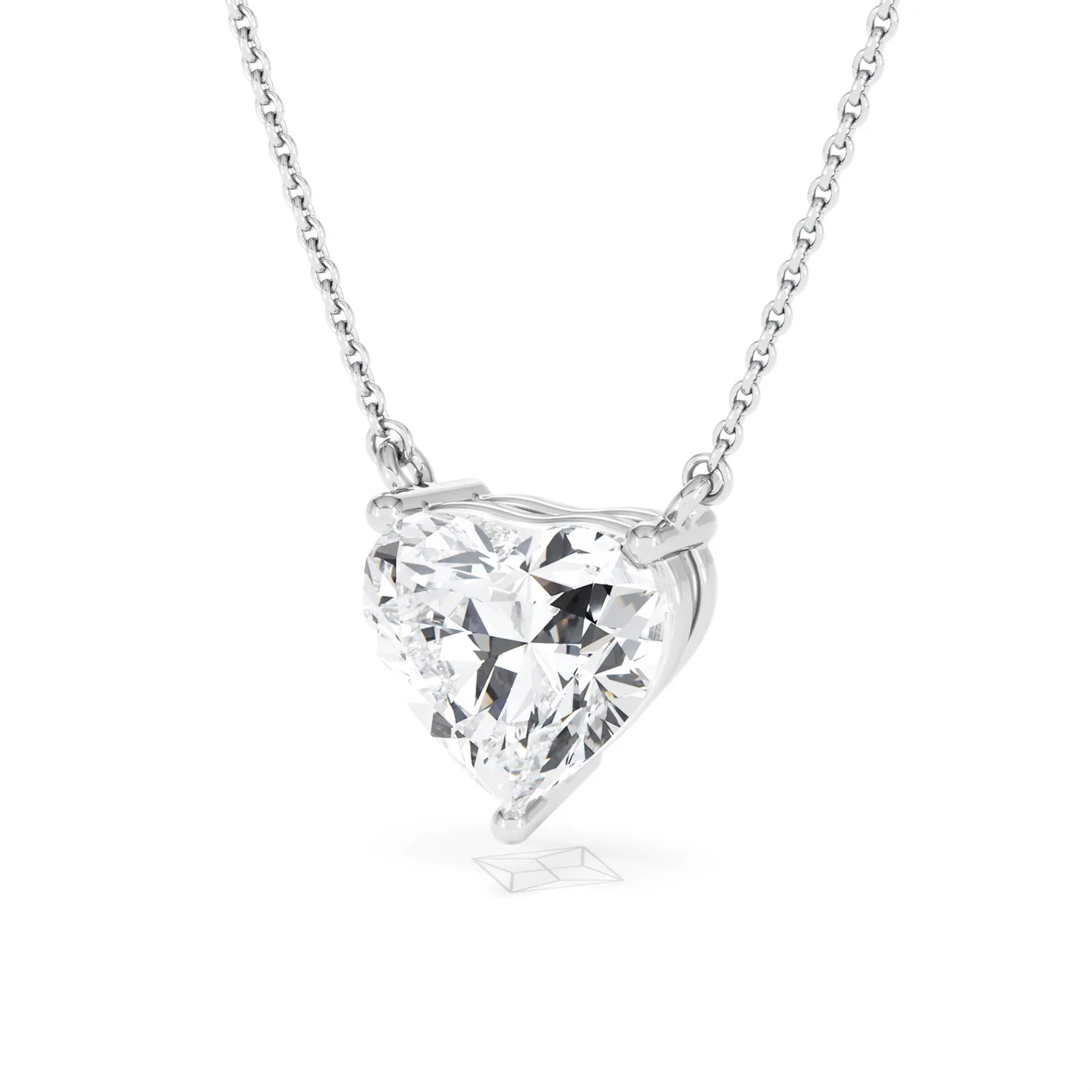 Wanderlust 3.00ct Floating Heart Cut Lab Diamond Necklaces in 9K White Gold - Image 83