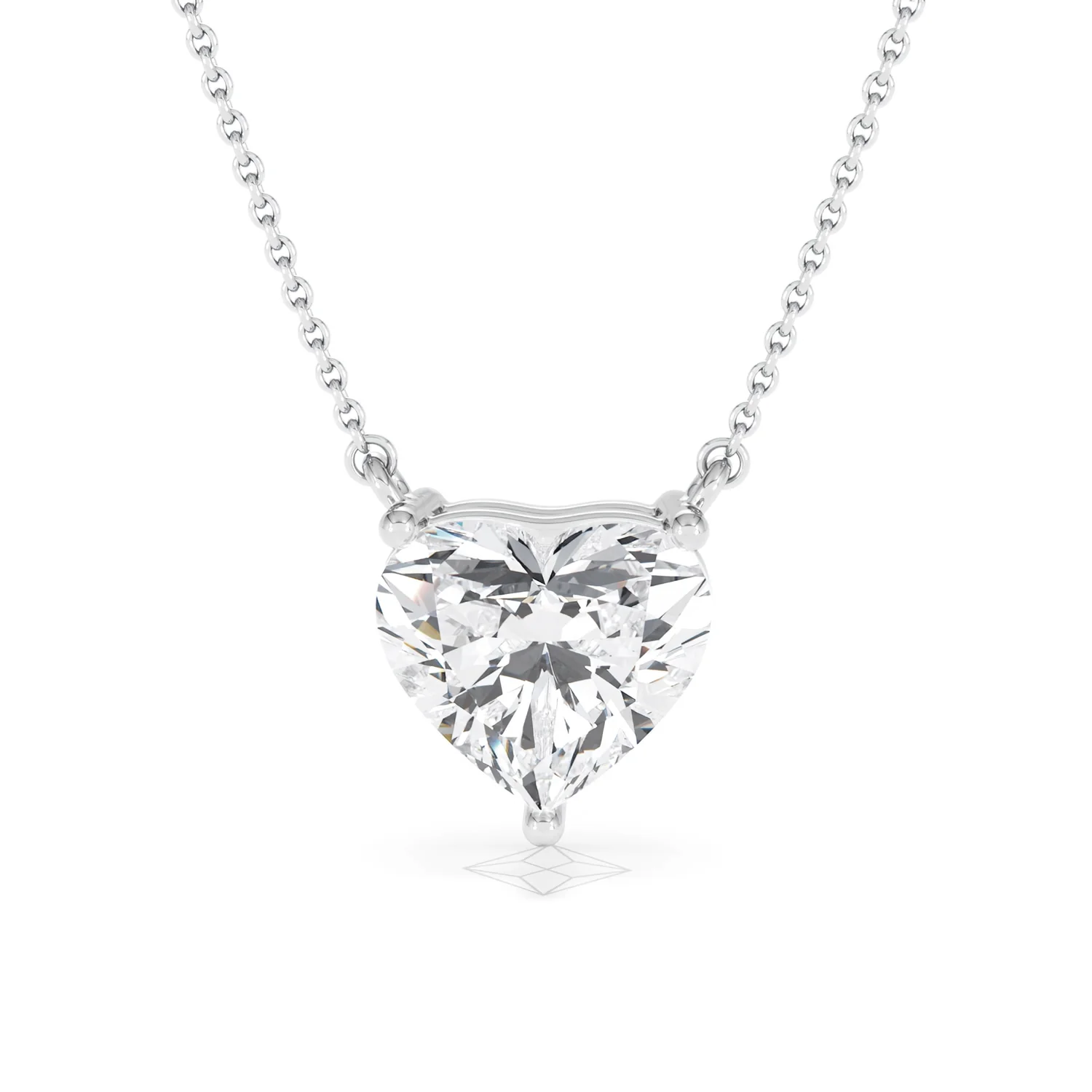 Wanderlust 3.00ct Floating Heart Cut Lab Diamond Necklaces in 9K White Gold - Image 88