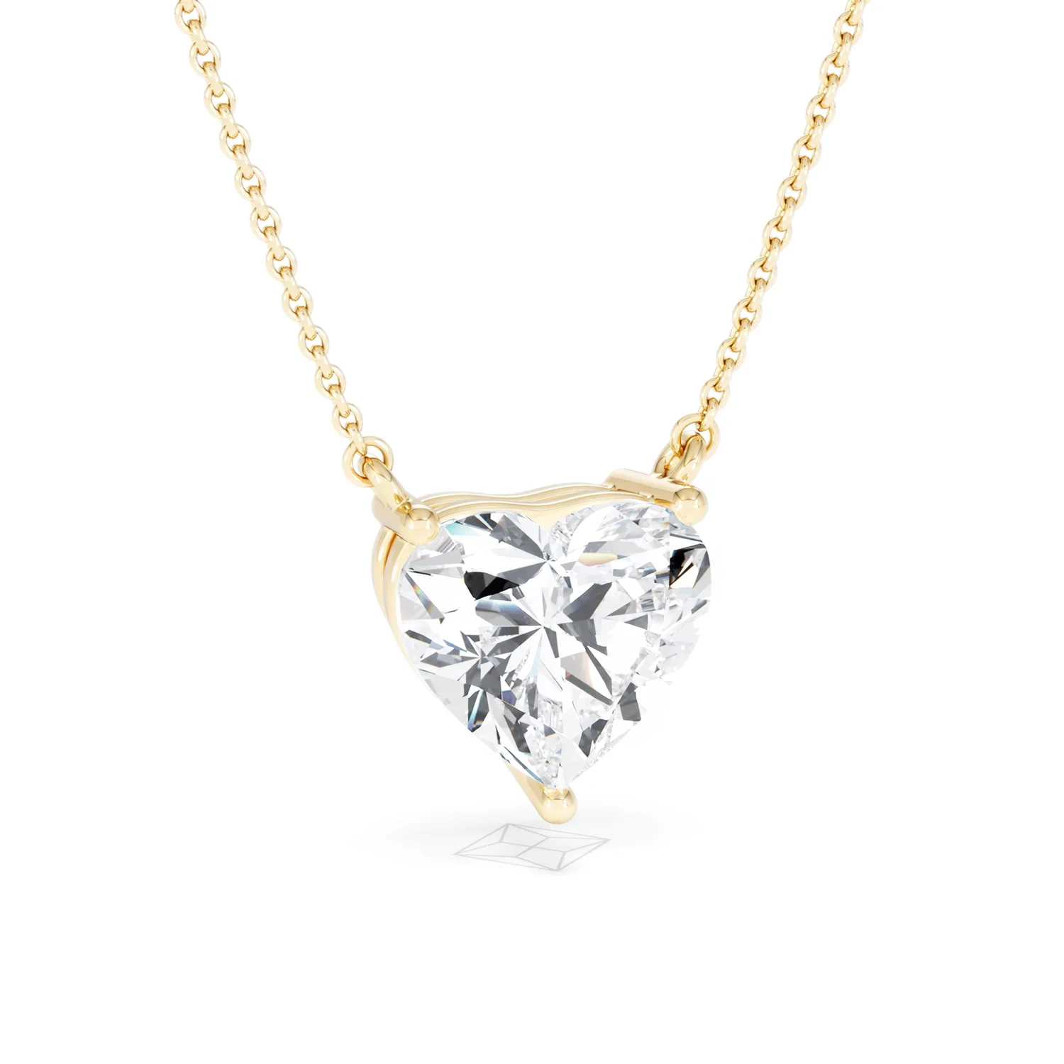 Wanderlust 3.00ct Floating Heart Cut Lab Diamond Necklaces in 9K Yellow Gold - Image 13
