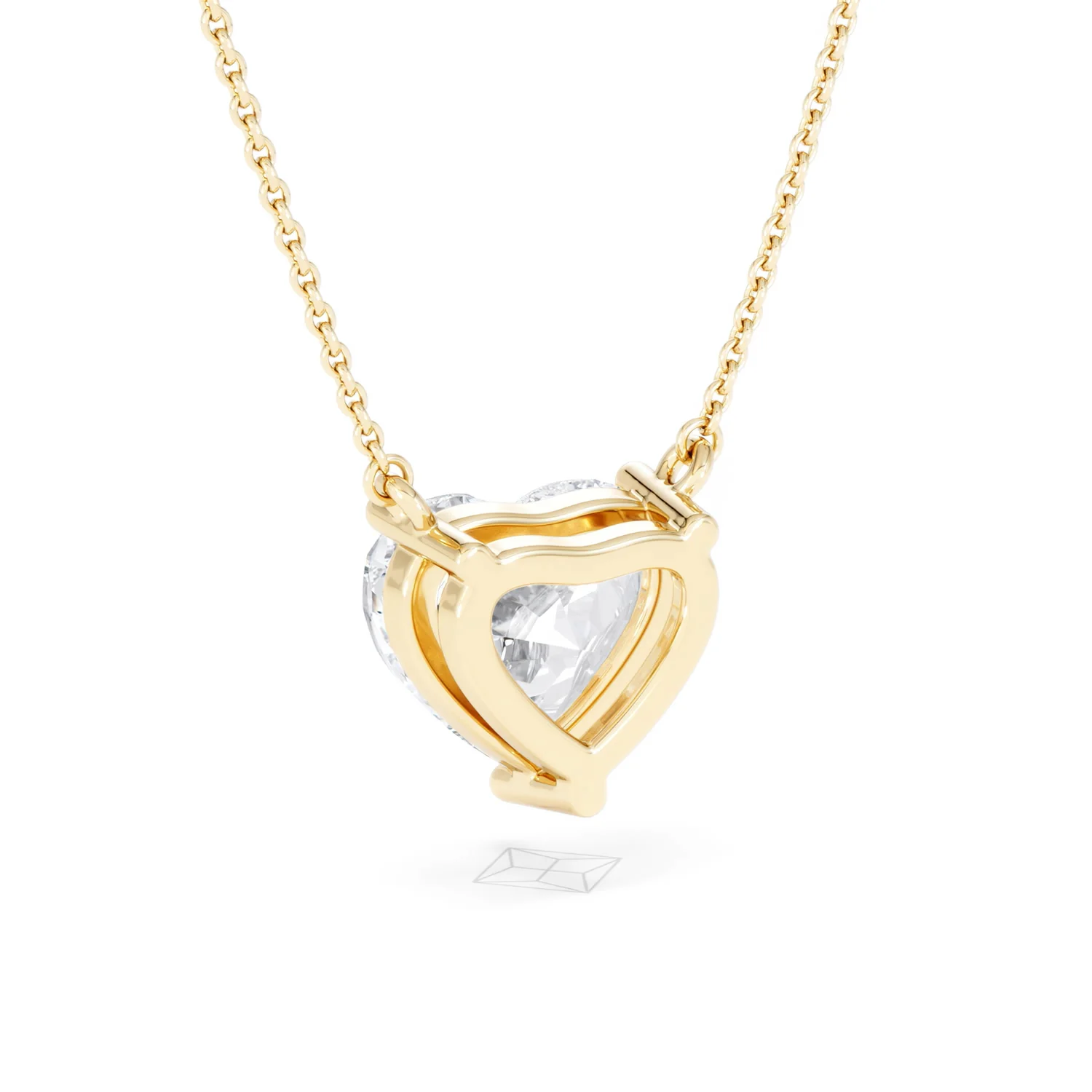 Wanderlust 3.00ct Floating Heart Cut Lab Diamond Necklaces in 9K Yellow Gold - Image 55