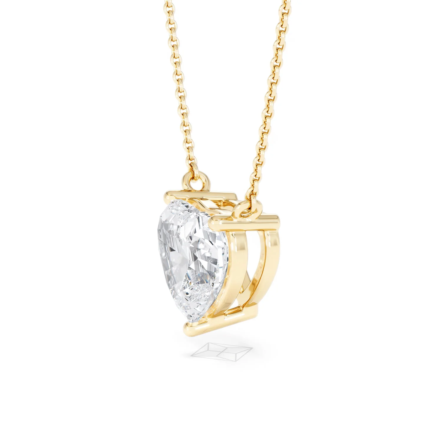Wanderlust 3.00ct Floating Heart Cut Lab Diamond Necklaces in 9K Yellow Gold - Image 74